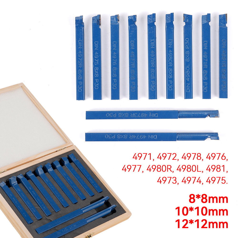 2025 11pcs/set 8/10/12mm P30 Carbide new Tip Cutter Turning Boring Bit Mini Metal Lathe Tool Set Carbide Metal Working Lathe Thread Tools