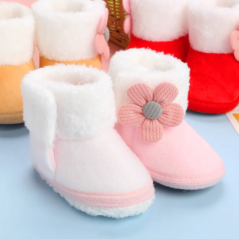 Newborn Baby Girls Boys Soft Booties Solid Pompom Snow 2025 Boots Infant Toddler Newborn Warming Shoes New Lovely new Comfortable Shoes