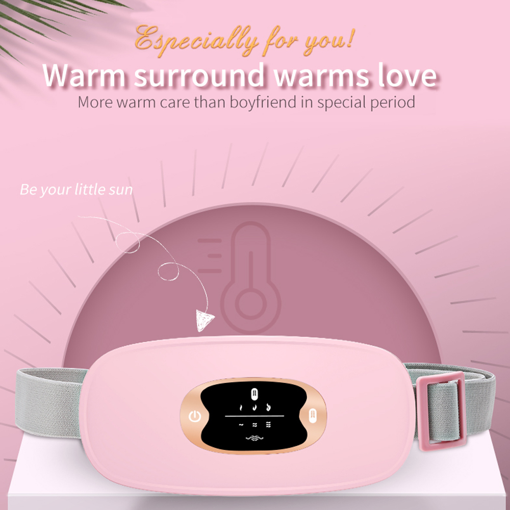 Electric Period Cramp Massager Vibrator Heating Belt for Menstrual Relief Pain Waist Stomach Warming Women Gift Health Care