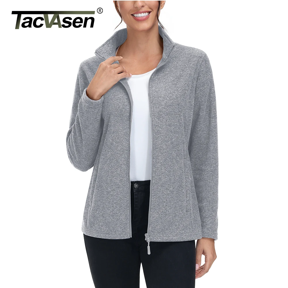 TACVASEN Spring/Autumn Lightweight Fleece new Jackets Womens Sports 2025 Warm Sweatshirts Thermal Casual Turtleneck Sweater Coats Tops