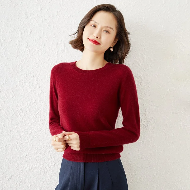 Women Sweater 2025 Autumn Winter O-neck Solid Pullovers Spring Warm Slim Bottoming Shirt Long Sleeve Casual new Basic Pull Femme Sweater