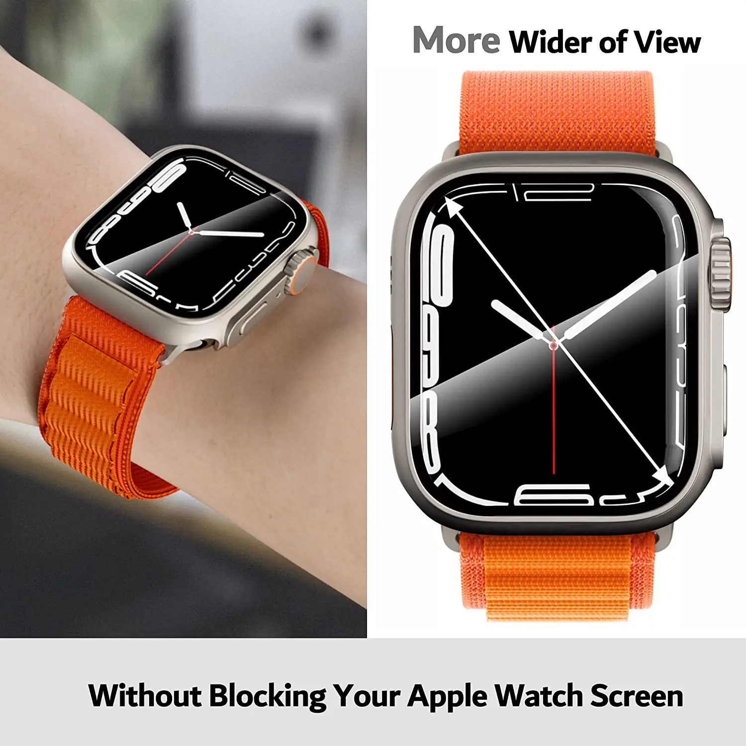 Silicone strap+case For Apple Watch Case 44mm 45mm 41mm 40mm Tempered Glass Cover Change to Ultra For iWatch Series 8 7 SE 6 5 3