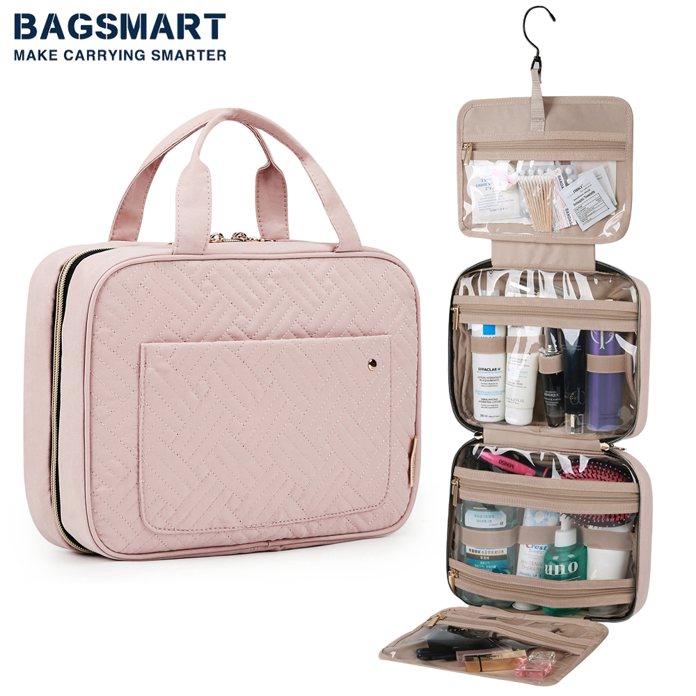 BAGSMART Travel Organizer Hanging new Toiletry Bag Men Bathroom Large 2025 Portable Storage Box Waterproof Cosmetic Case For Makeup Women