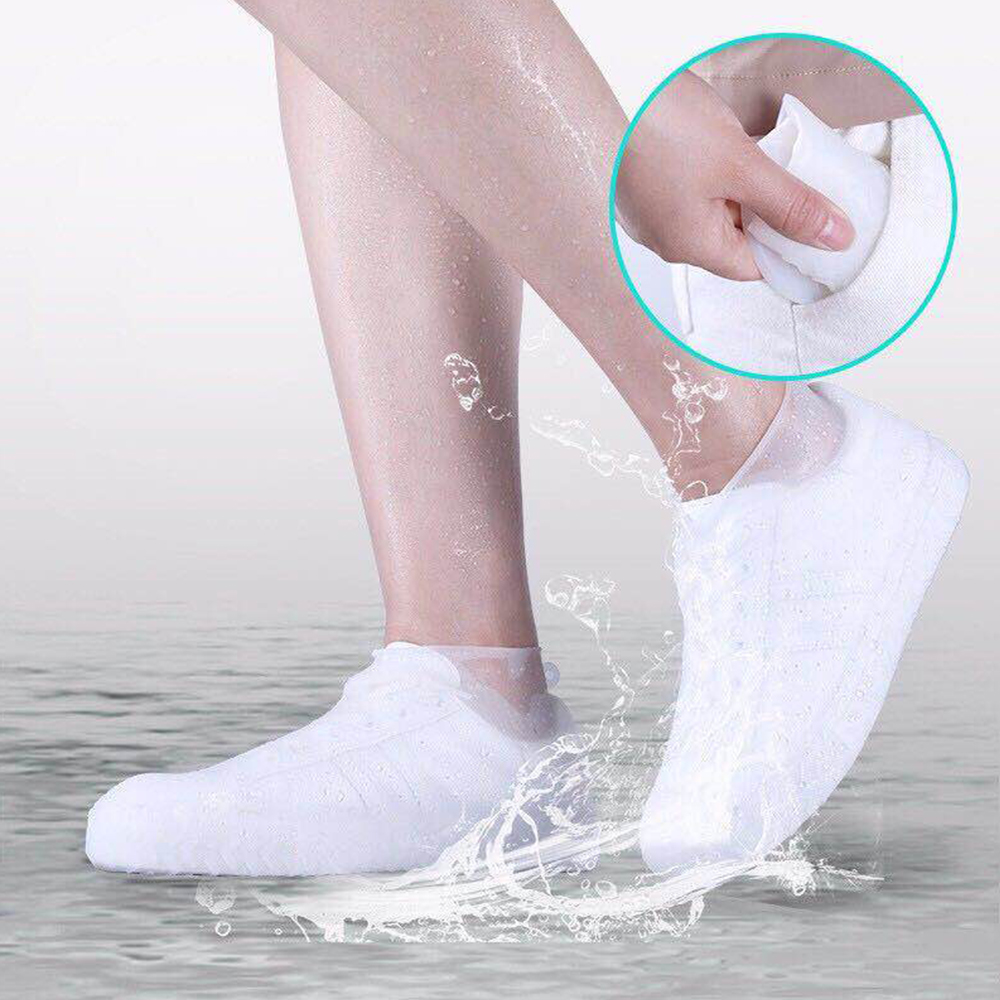 Waterproof Rain Reusable Shoes Covers Silicone Outdoor Rain Boot Overshoes Walking Shoes Accessories Reusable Shoe Cover 1pair smile