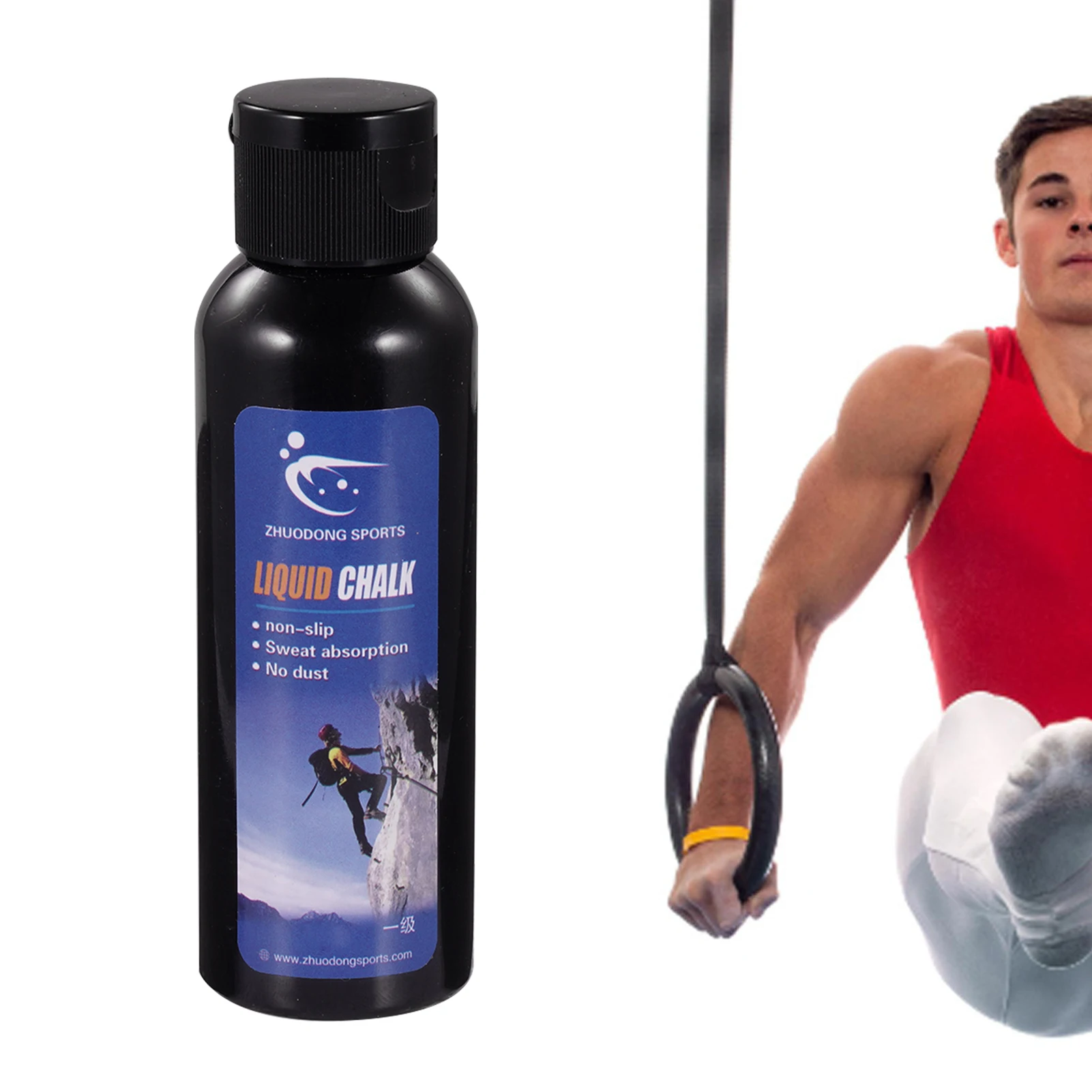 Liquid Chalk Weightlifting 50ml Long Lasting Mess-Free Liquid Chalk Sweatproof Quick-Drying Non-Slip Portable For Rock Climbing