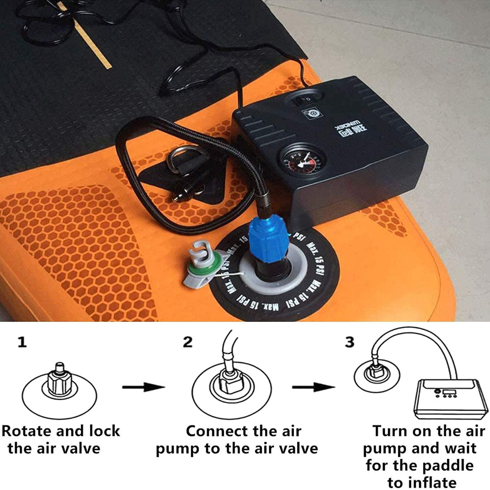 Paddle Board Valve Adapter Durable kayak Surfboard Inflatable Bed Air Valve Pump sealed Compressor Converter boat accessories
