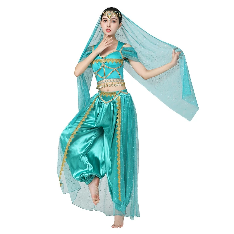 4PCS Belly Dance Costumes Set For Women Noble Jasmine Cosplay Stage Performance Dancewear Festival Arabian Costumes
