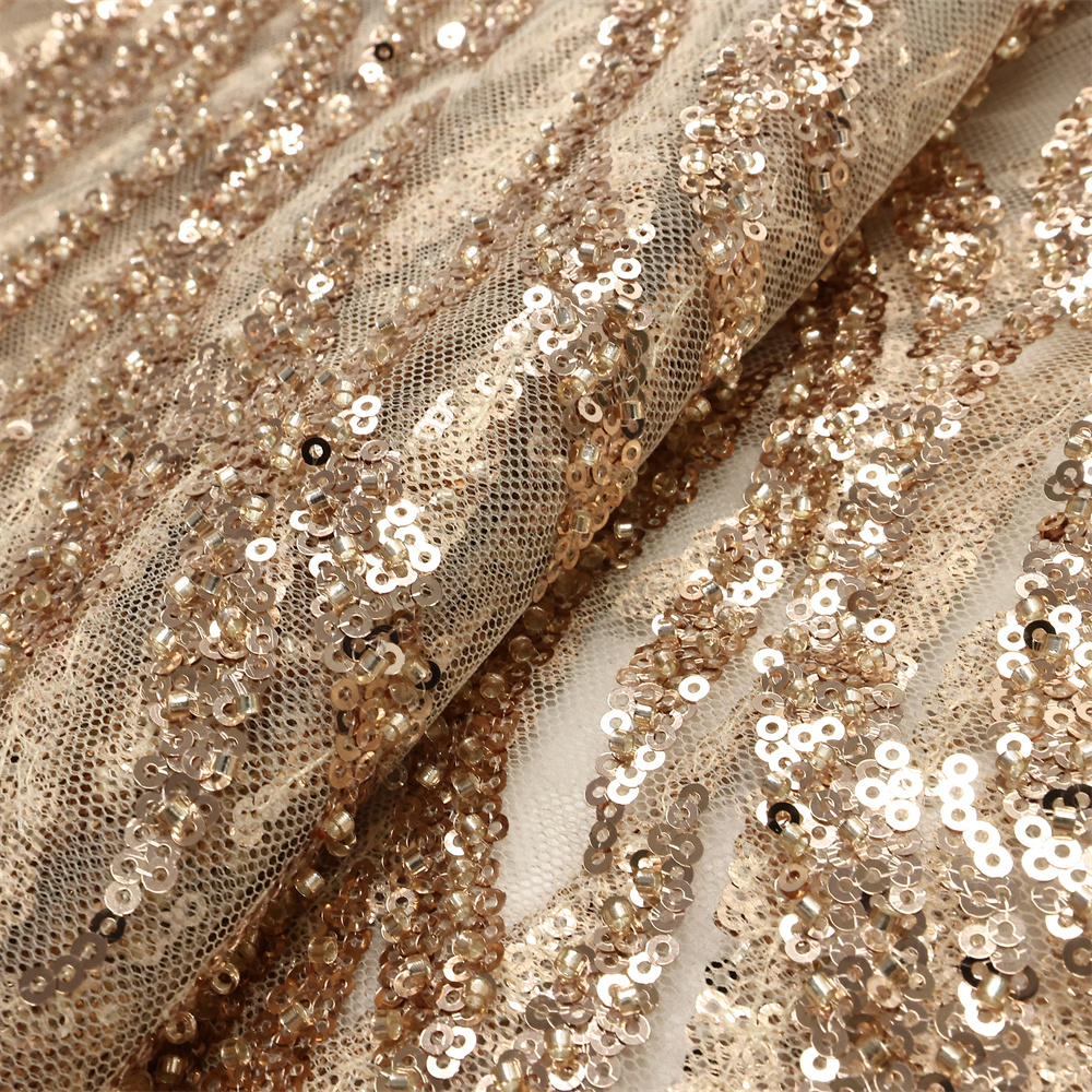 Latest Beads African Lace 2024 High Quality Sequins Nigerian French Tulle Fabric Embroidery for Women Dress