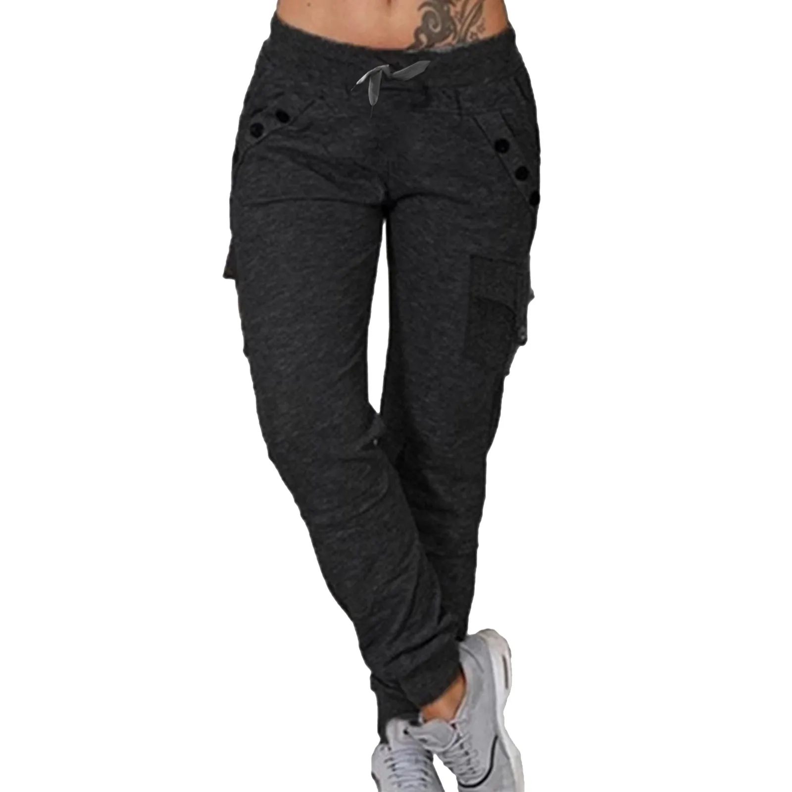 2023 New Solid Color new Jogging Sweatpants Women's Drawstring Elastic Waist Sports Pants Streetwear 2025 Female Casual Long Trousers