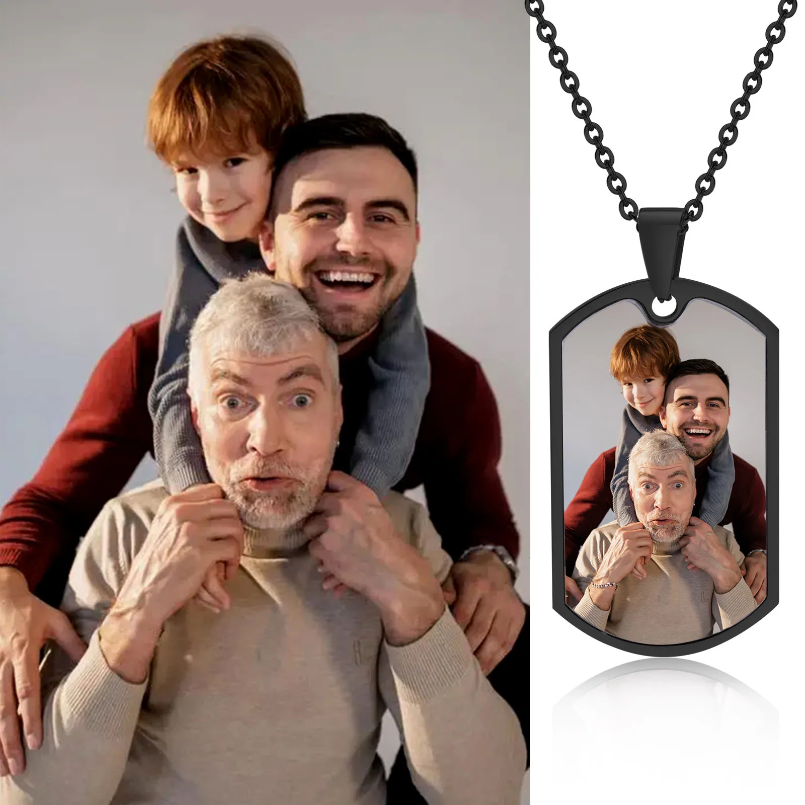 Men Personalize Engrave Name Custom The Photo of Family Pendant 2025 Necklaces,Picture Words Date Pendant new Dogtag,Love Keepsake Gifts