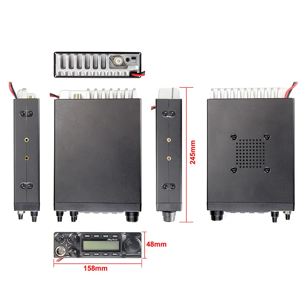 AnyTone AT-6666 Mobile Receiver Truck Radio AM 45W FM 60W High Power for Truck with SSB(PEP)/FM/AM/PA Mode Car Mobile Radio