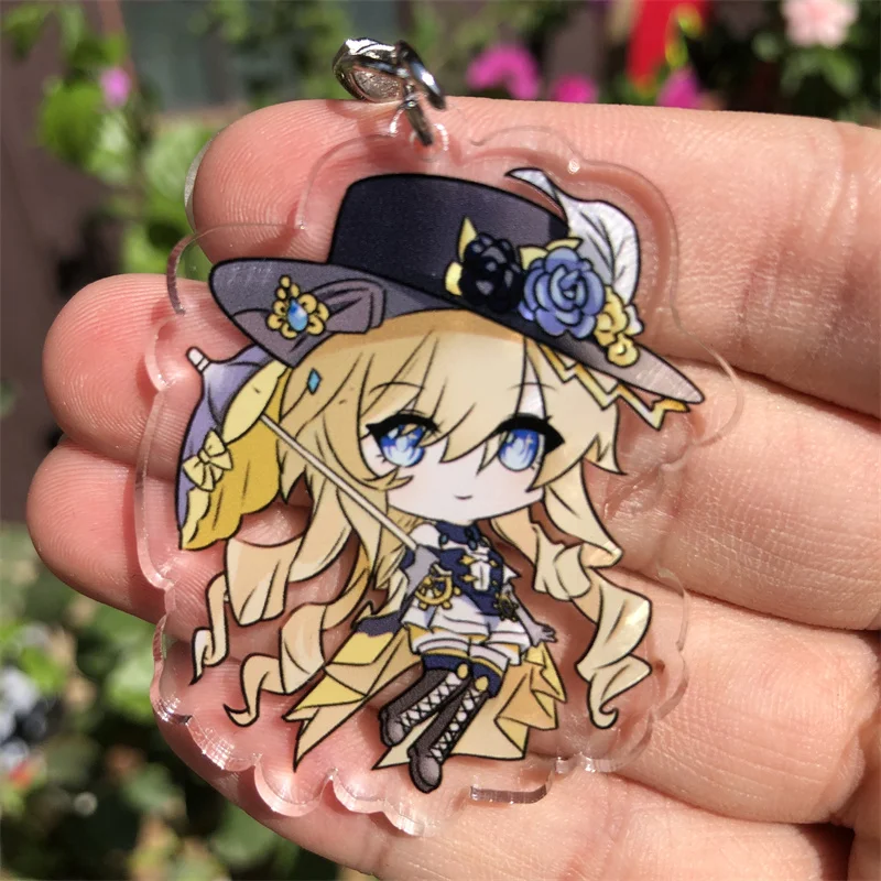 Genshin Impact Neuvillette Wriothesley Lyney Keychain Anime Game Accessories Backpack Pendant Prop Badge