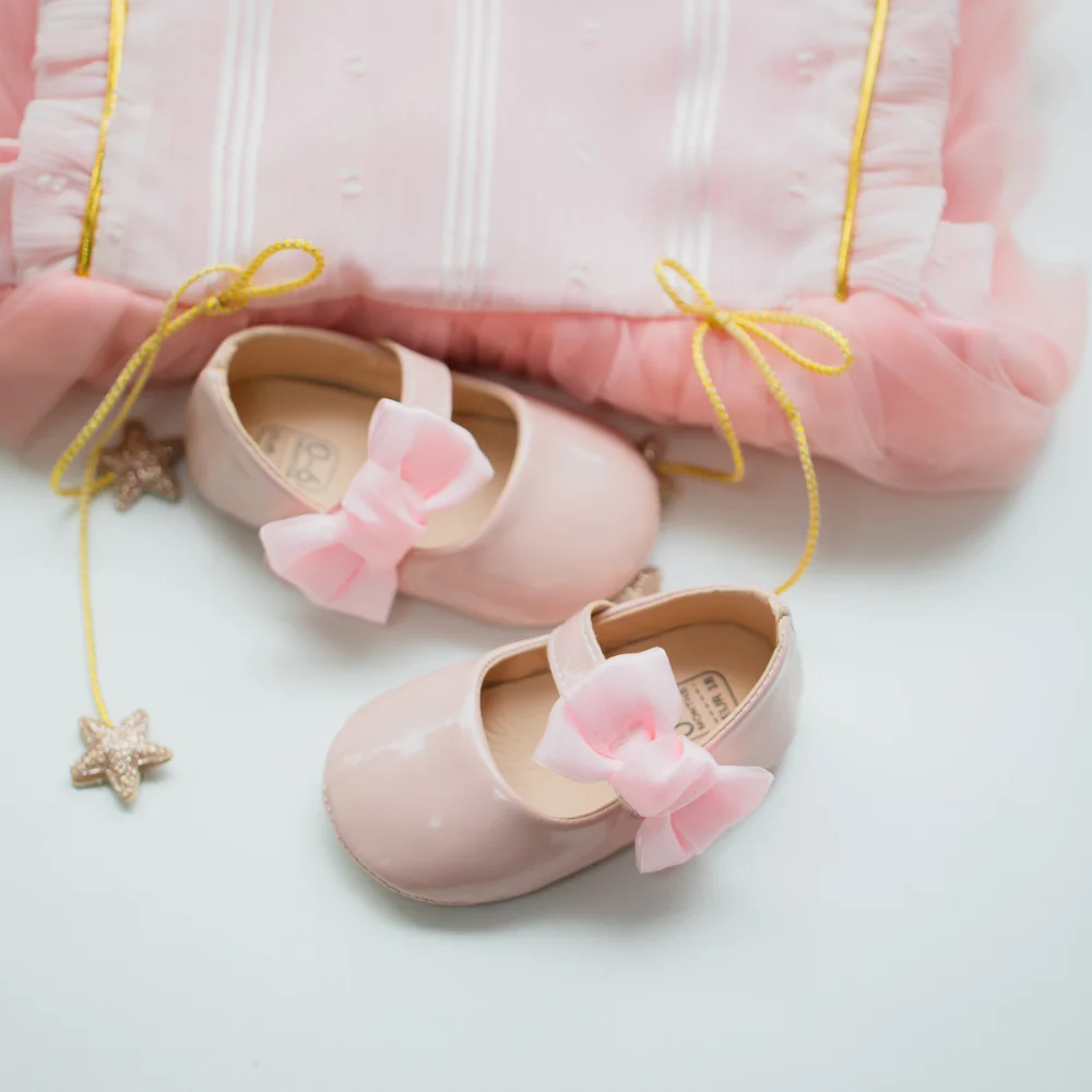 Spring Summer Newborn Baby new Girl Shoes Bowknot Rubber Sole Anti-Slip 2025 First Walker Toddler Performance Dance Baby Shoes for Girl