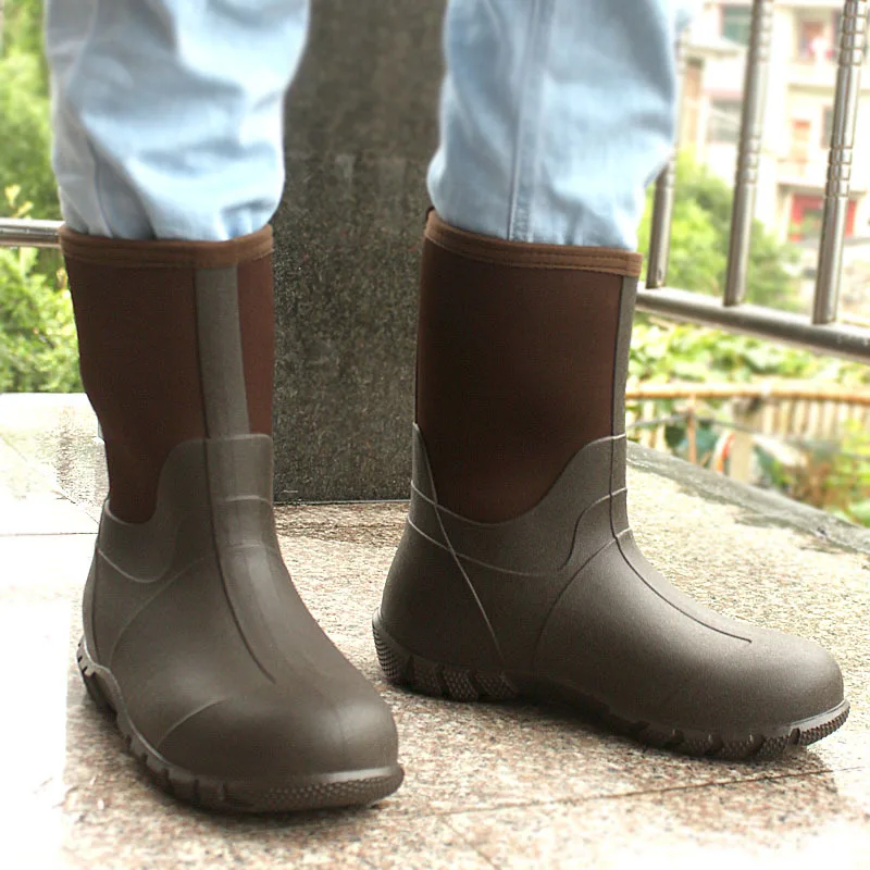 Men's Rain Boots Outdoor Snow 2025 new Boots Forest Shoes Fishing Car Washing Shoes