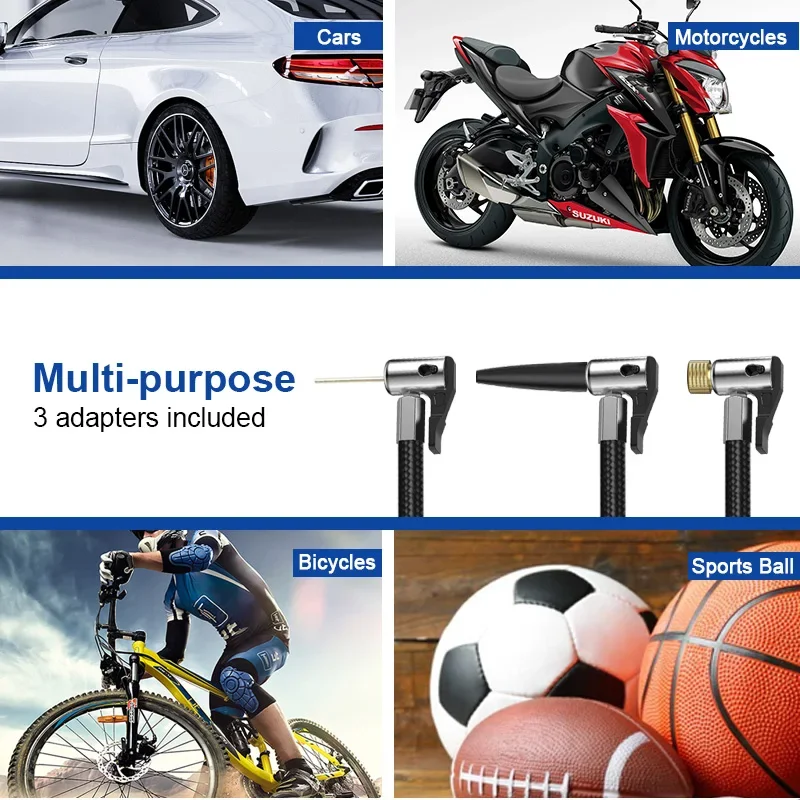 Air Pump Mini Portable for Inflate Cars Motorcycles Bicycles Yachts Basketball Car Electrical LED Smart Digital Inflator 4000mAh