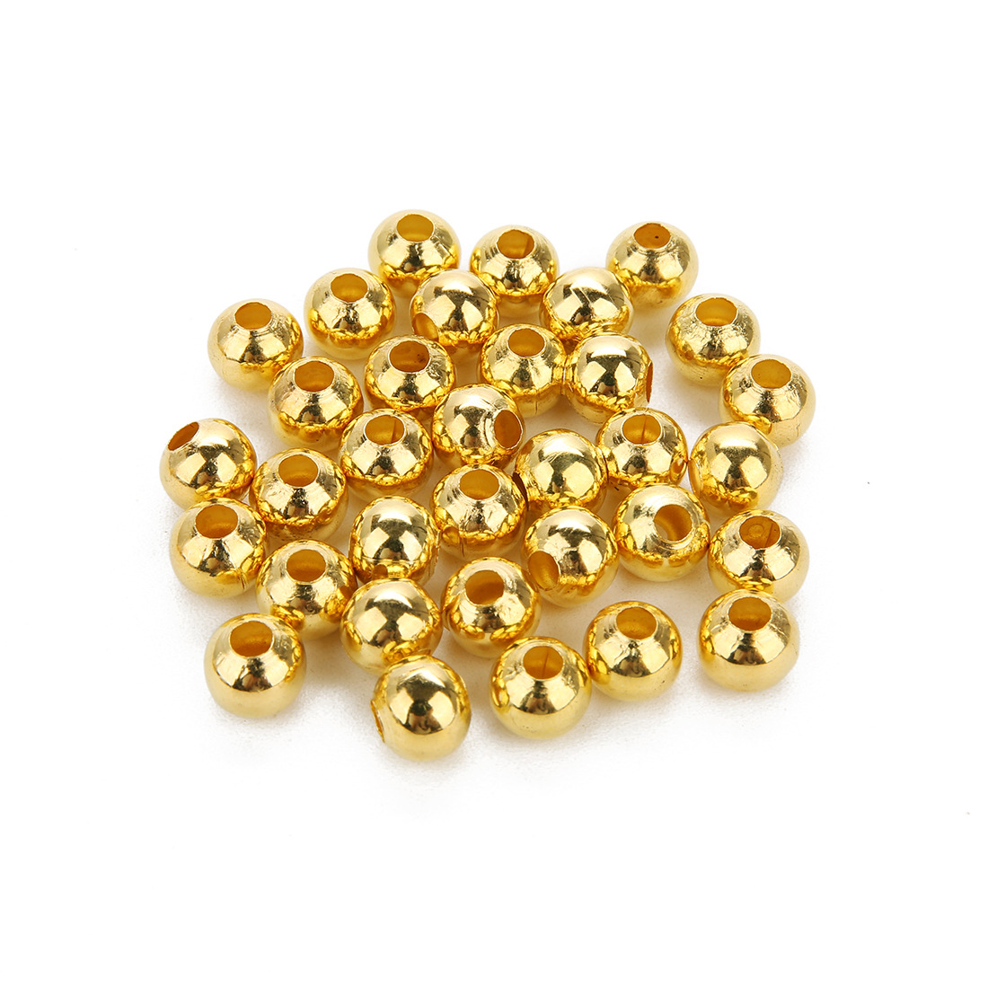 Gold/Bronze/Silver Color Tone Metal Beads Ball Spacer Round Seed Beads for Jewelry Making Findings Accessories DIY 3/4/6mm