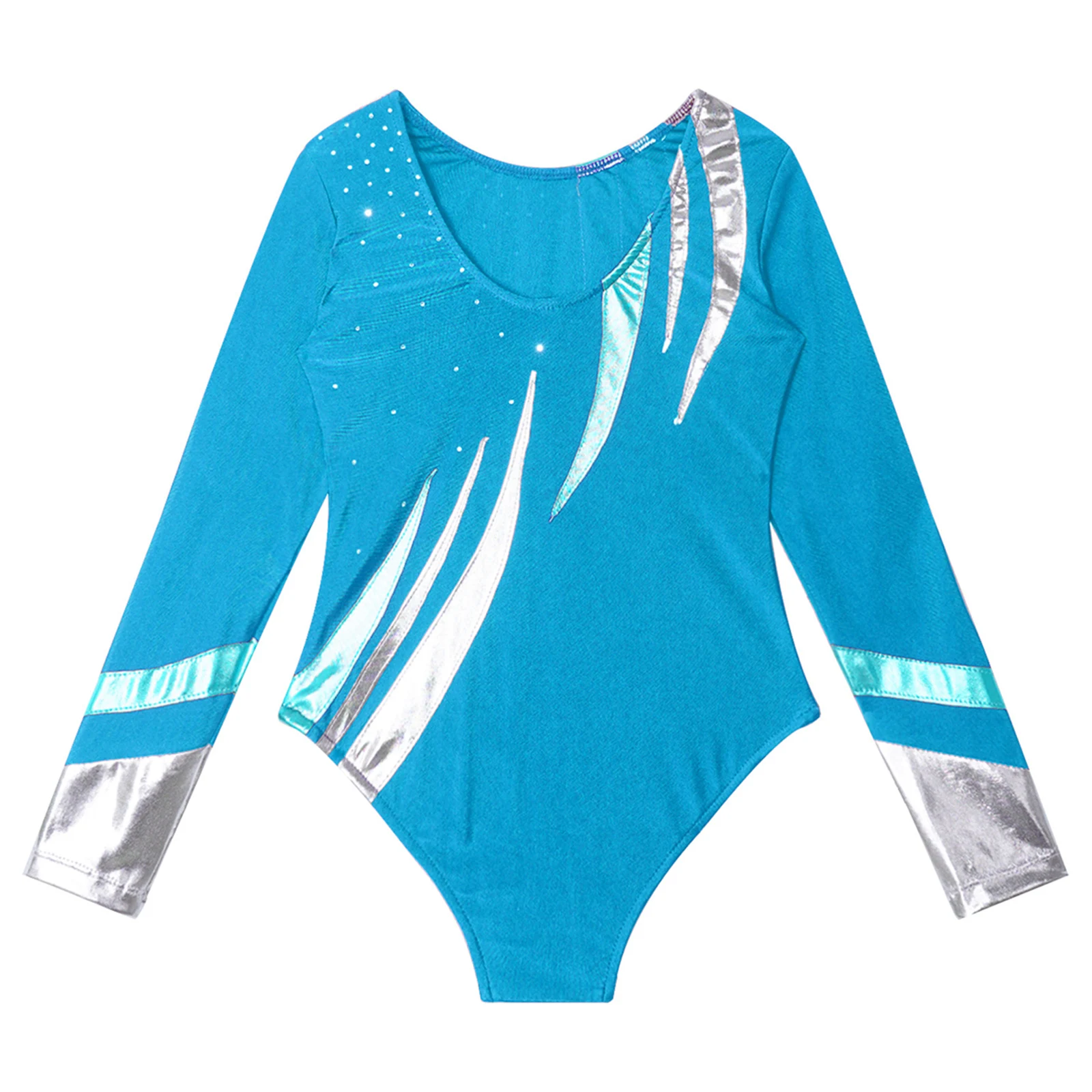 Girls Kids Shiny Gymnastic Suit Long Sleeve 2025 Leotard Ballet Bodysuit Children's Artistic Gymnastics new Tracksuit Performance Costume