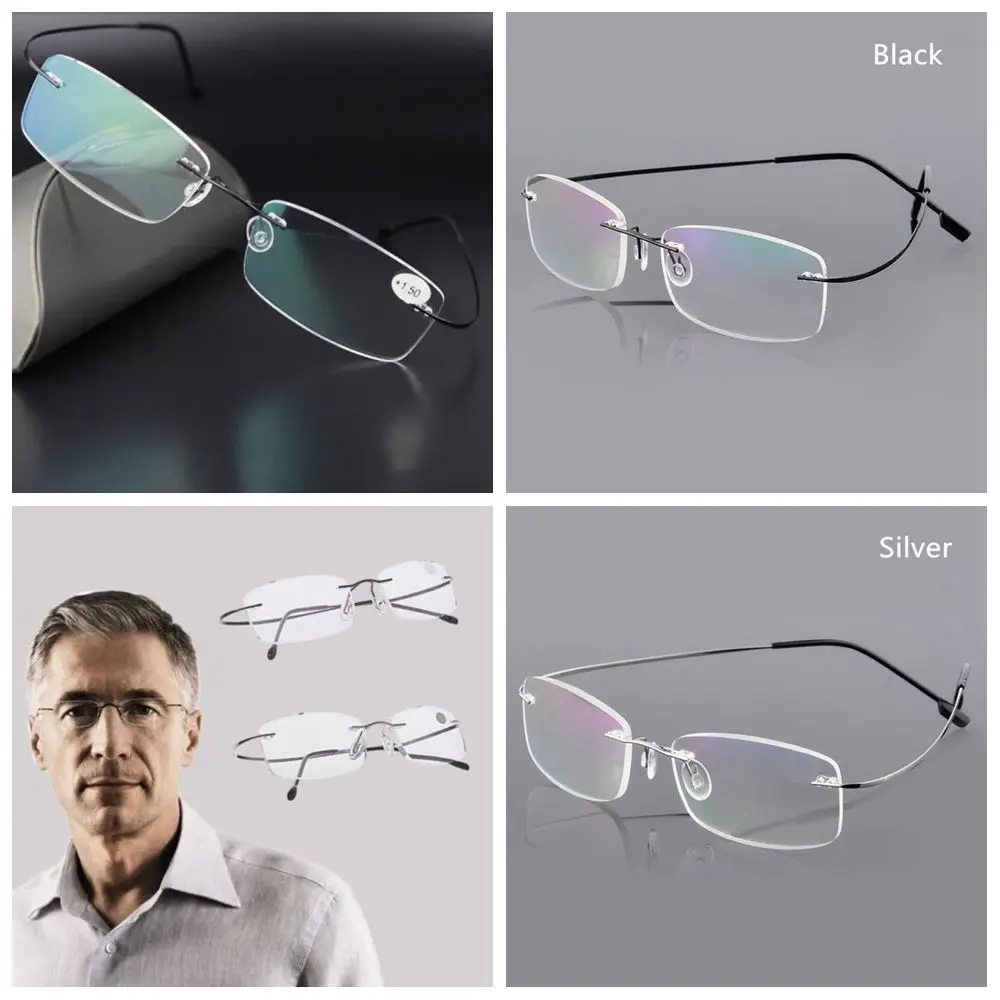 Degree Spectacles Unisex Ultralight Eyeglass Reading Glasses Memory Titanium Rimless