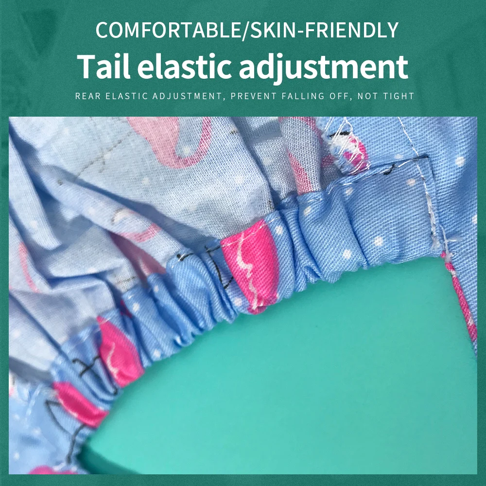 Women Print Wholesale Animal Scrubs Caps Pet Shop Work Scrubs Breathable Lab Scrub Hat Nursing Hat Beautician Hospital Work Hats smile