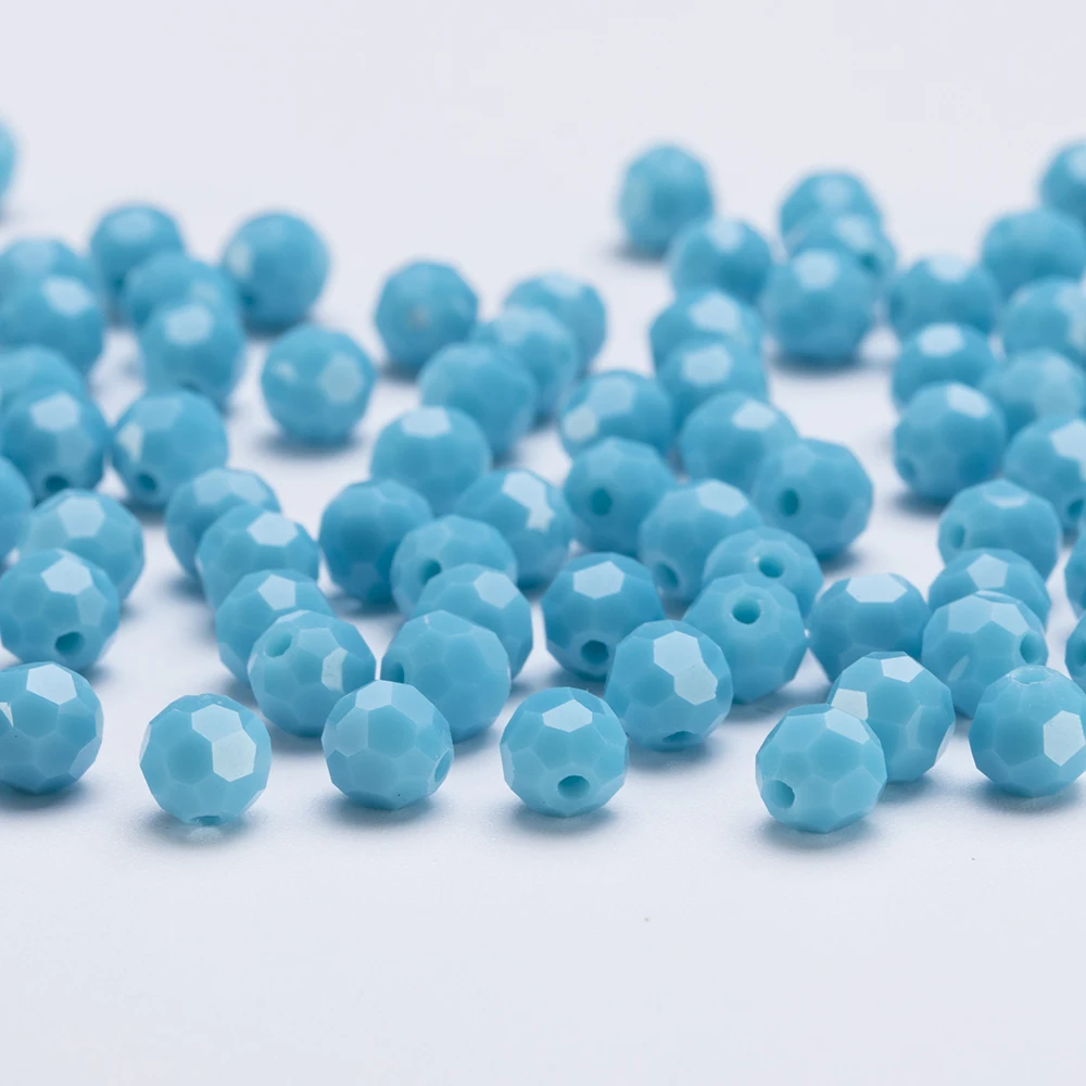 3 4 6 8mm Czech Round Crystal Beads Faceted Obscured Color Glass Bead Loose Spacer Bead for Jewerly Making DIY Bracelet Neclace