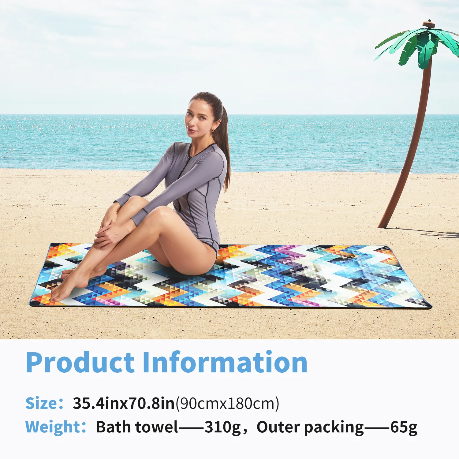 HiTurbo Microfiber Quick Drying Beach Towels With Carrying Bag, Ultra new 2025 Lightweight, Fast-drying Super Absorbent Bohemian Printing