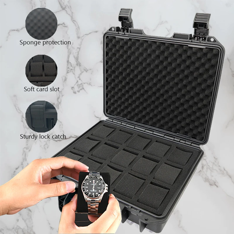 8/24/30 Slots Plastics Portable Watch Tool Box Waterproof Storage Boxes Protective Hard Case Display Storage Cases Watches Box