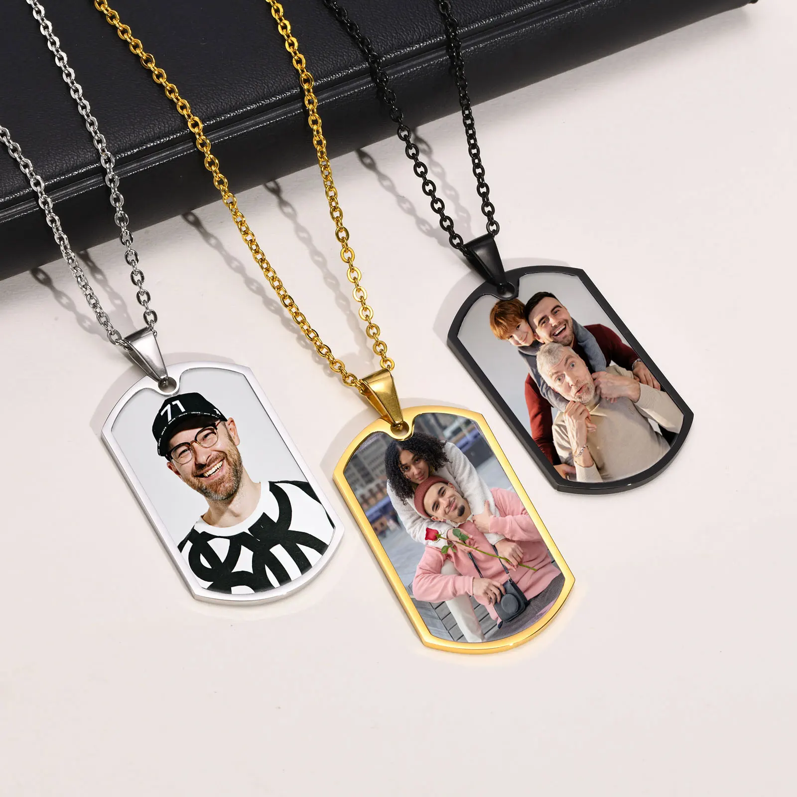 Men Personalize Engrave Name Custom The Photo of Family Pendant 2025 Necklaces,Picture Words Date Pendant new Dogtag,Love Keepsake Gifts