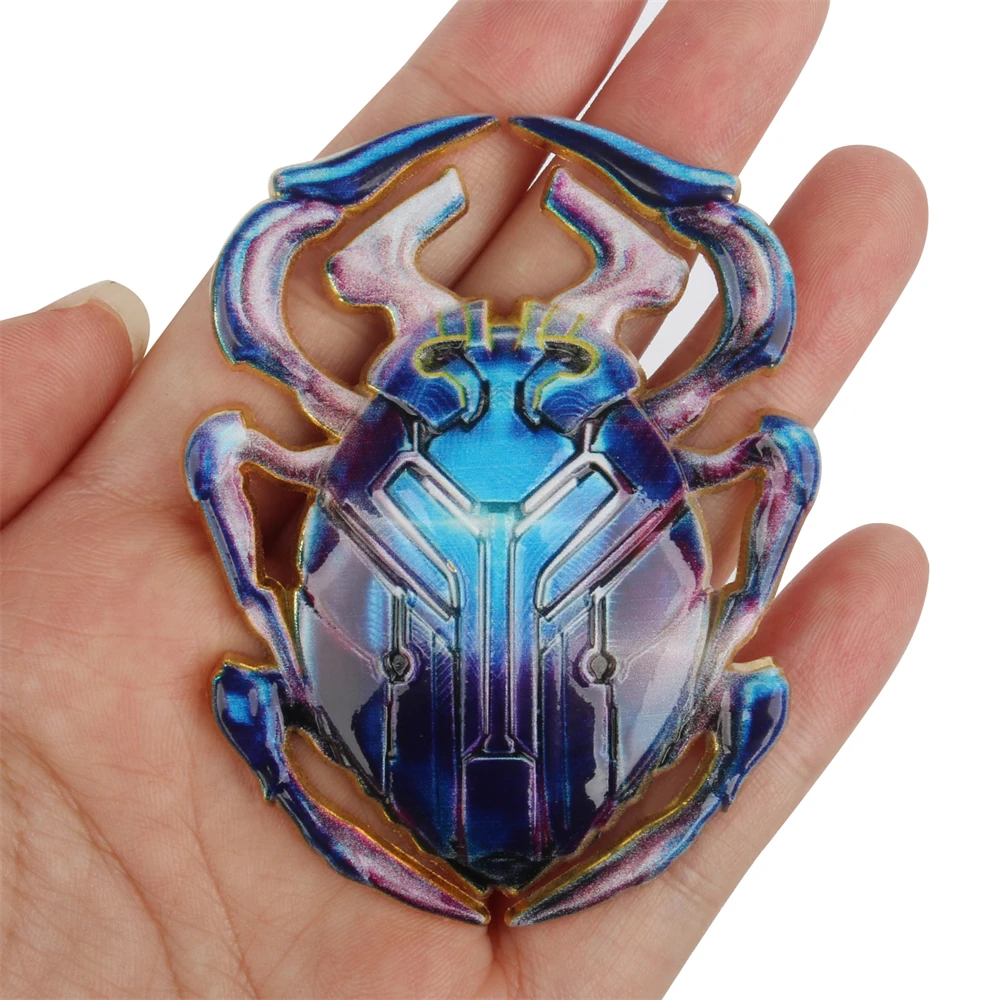 1pcs Blue Metal Beetle Decorate Exquisite Scarab Alloy Made Ornament Halloween Cosplay Prop