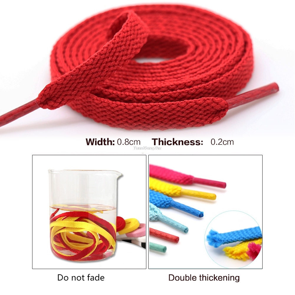 2pcs Thicken Flat Shoe laces Classic Solid Shoelaces for Athletic Running Sneaker Laces Shoes Boot 0.8 CM Width Shoelace String