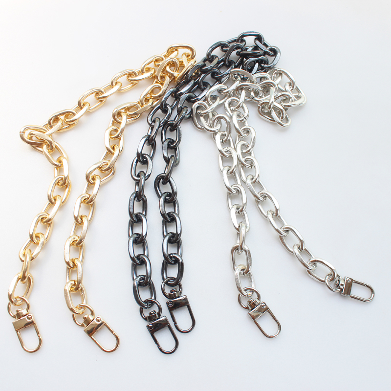 New Aluminum Bag Chain DIY Replacement Bag Strap For Crossbody Gold Silver Black Chain For Bags Handbag Handle Bag Accessories