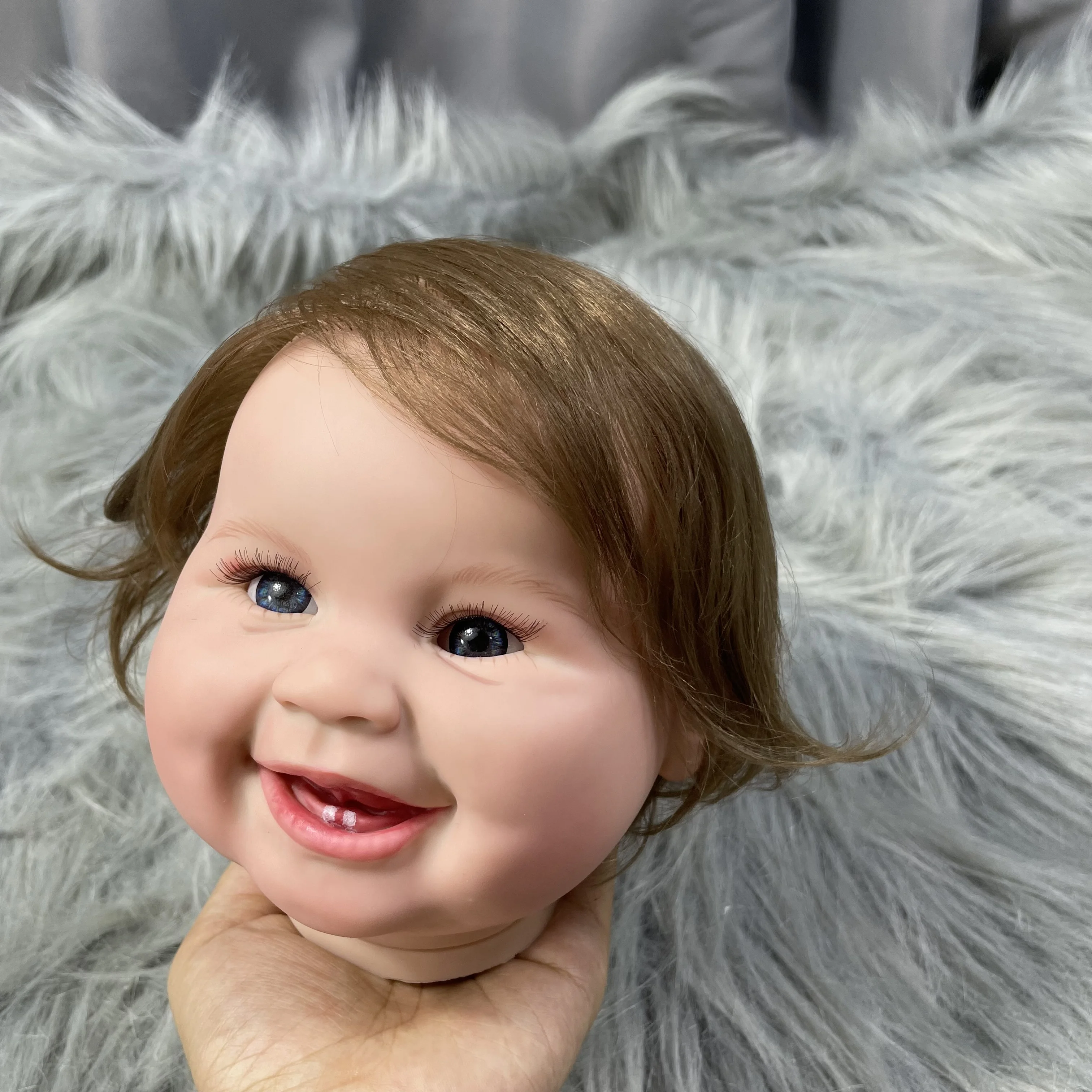 Clearance 23Inch Already Painted Reborn Doll Kit Juliana With Implanted Hair and Cloth Body Unassembled Handmade Doll Parts DIY