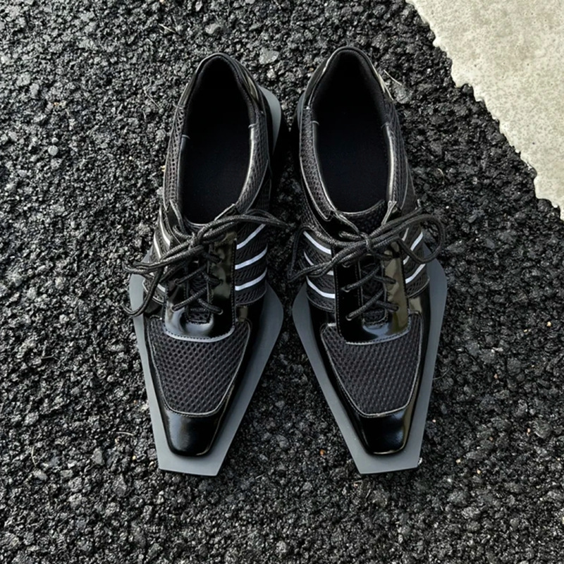 2025 new 2023 Spring f9f24 Mary Jane Pumps Women Low Heels Elegant Leather Pointed Toe Footwear Party Office Lady Shoes