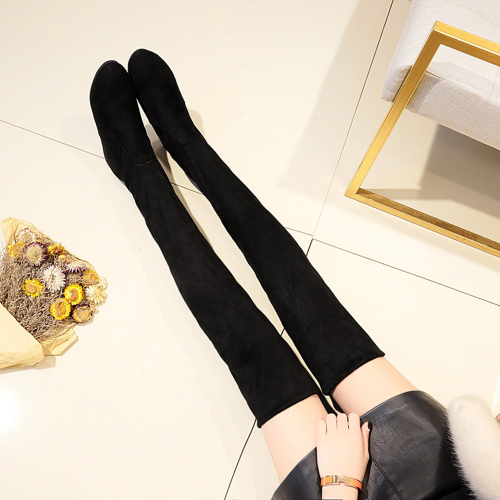 Women Winter Slip-On Round Toe High Boots Over-The-Knee Shoes Boots Sapatos Femininos Bottine Femme Boots Women Bottes Femme