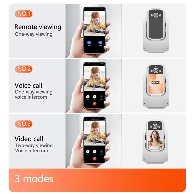 C20 2MP Video 1080P Call Camera with Screen WIFI Network 2.4GHz PTZ Control Two Way Video Voice Call Required with AI Detection