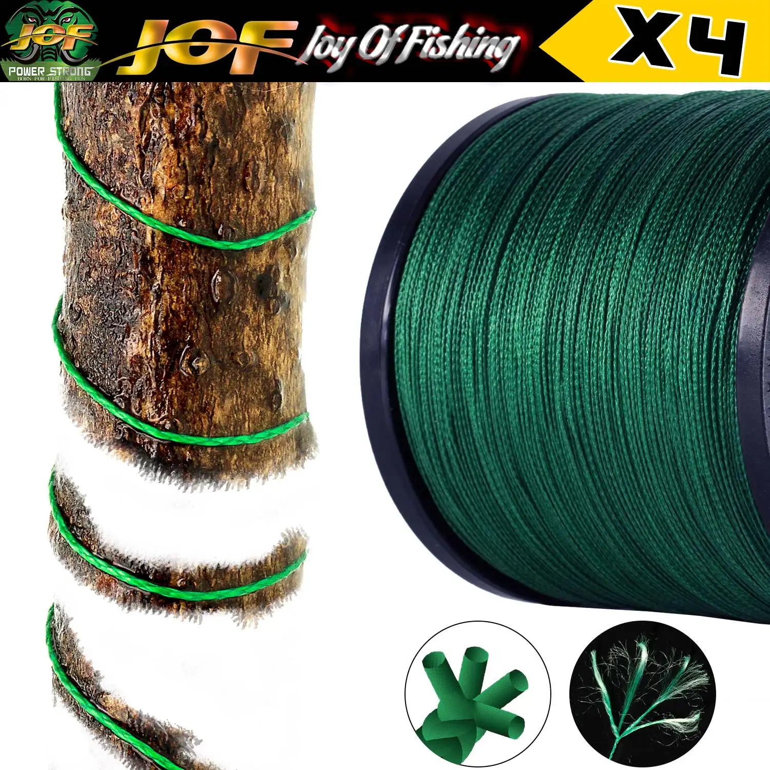 JOF 4 Strands Fishing 2025 Line new 300M 100M Multifilament PE Braided Fishing Line 10-85LB Saltwater Carp Pesca