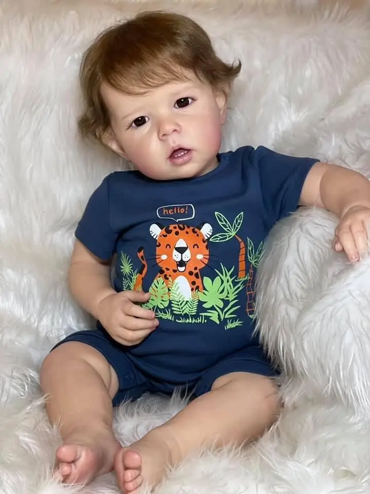 50cm Liam Reborn Baby Already Finished Doll 3D Skin Hand Detailed Painted Skin Visible Veins
