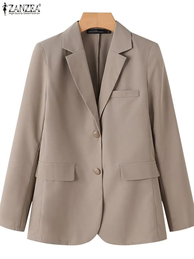 2023 Spring Women's new Blazer Suits Casual Solid Single 2025 Breaste Coat Jacket ZANZEA Stylish Female Chic Outwear Long Sleeved Tops