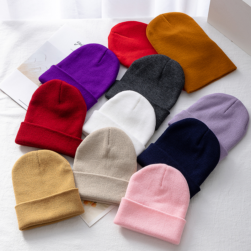 New Unisex Multicolor Autumn & Winter Beanie Hat Men Basic Daily Beanie Women Soft Knitted Hat Elegant All-match Streetwear Cap