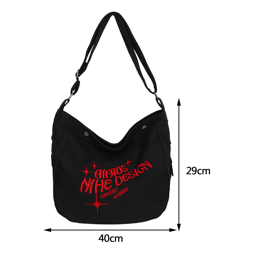 Fashion Canvas Messenger Bag Large Capacity Shoulder Tote Bag Letters Y2K Handbags Soft Casual Simple Crossbody Bags Female Bags