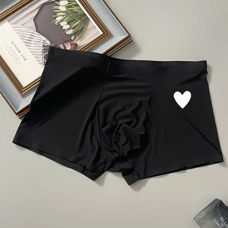New new Style Couple Matching Underwear Set Ice Silk Mens Boxers and 2025 Women Sexy Panties Lover's Panty Plus Size Valentine underpants