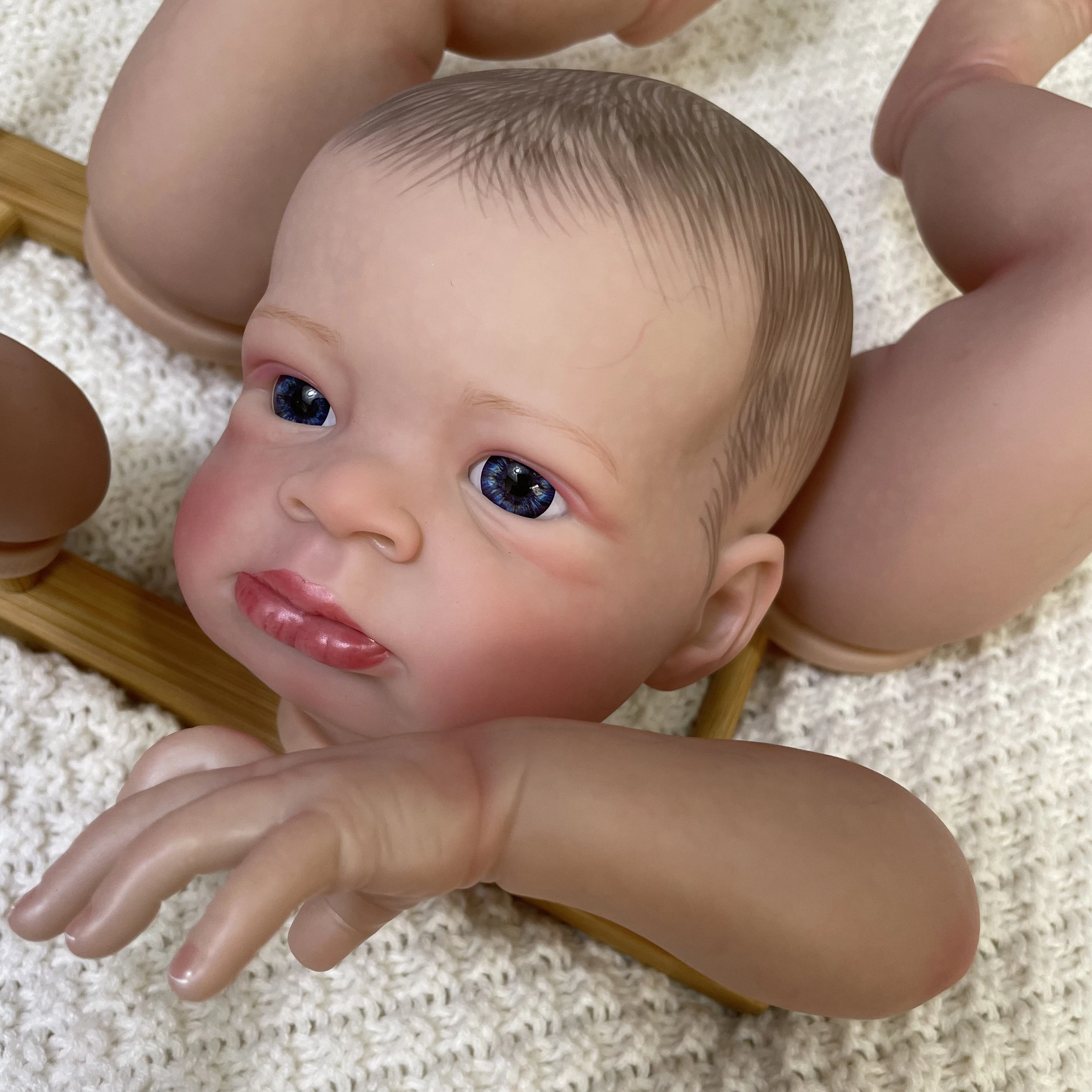 20inch Already Painted Reborn Doll Parts 2025 Lanny Unassembled Lifelike new Baby 3D Painted Skin with Visible Veins Cloth Body Included