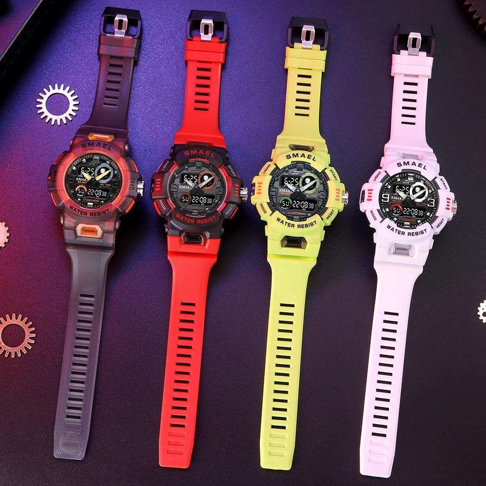 SMAEL Sport Watch new for Men LED Light Alarm Digital Clock 2025 Dual Time Display Auto Date Backlight Youth Quartz Wristwatches Male