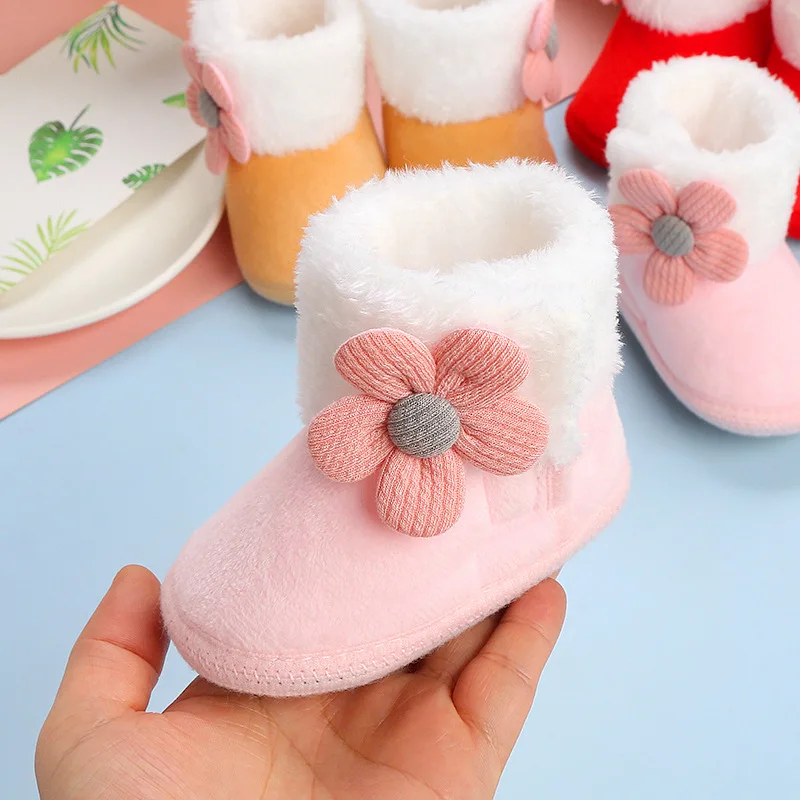 Newborn Baby Girls Boys Soft Booties Solid Pompom Snow 2025 Boots Infant Toddler Newborn Warming Shoes New Lovely new Comfortable Shoes
