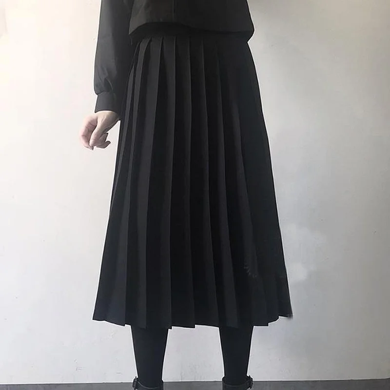 Pleated Skirts Women S-5XL Vintage new Young basic 2025 Leisure Korean All-match Spring High Waist Female Skirts College
