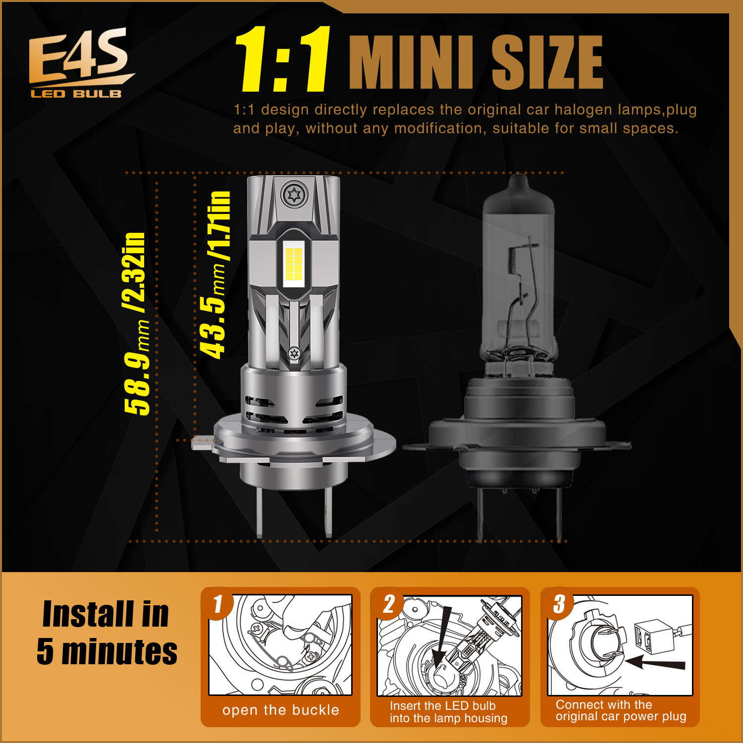 2x H7 Led Canbus No Error Headlights White Lights Diode Bulb 55w 12v Car Driving Running Lamp For XC60 V50 V40 V60 C30 S40