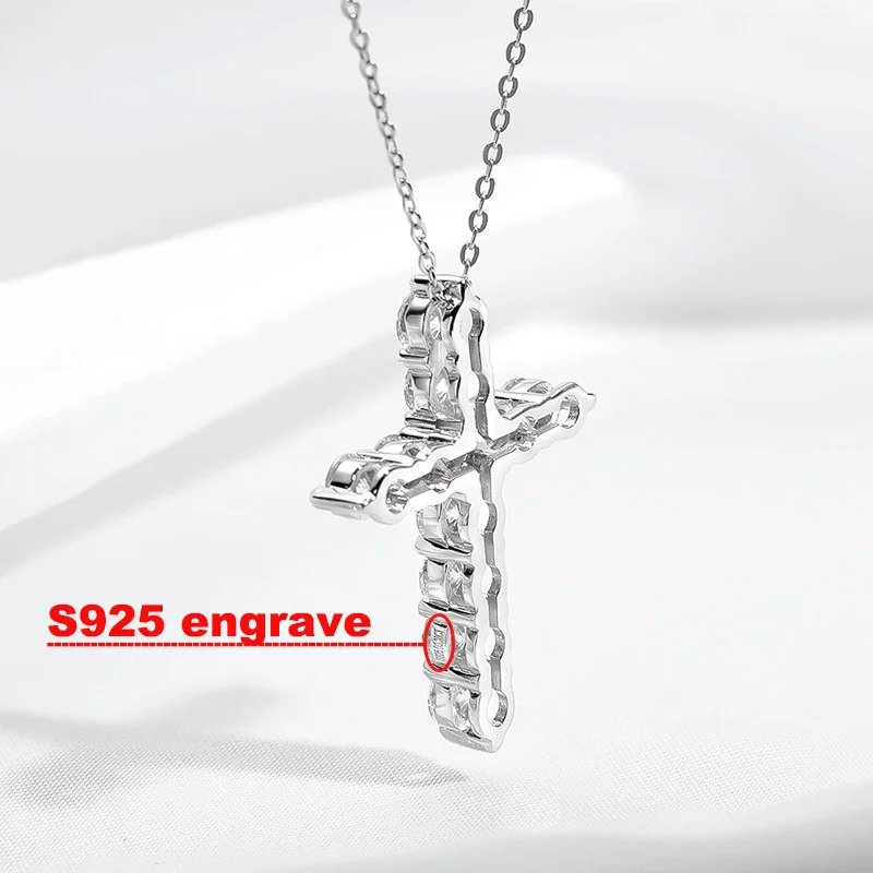 Smyoue Rhodium Plated 2.5-5mm Full Moissanite Necklace 2025 for Women new Sterling Sier Jewelry Party Pendant Top Quality