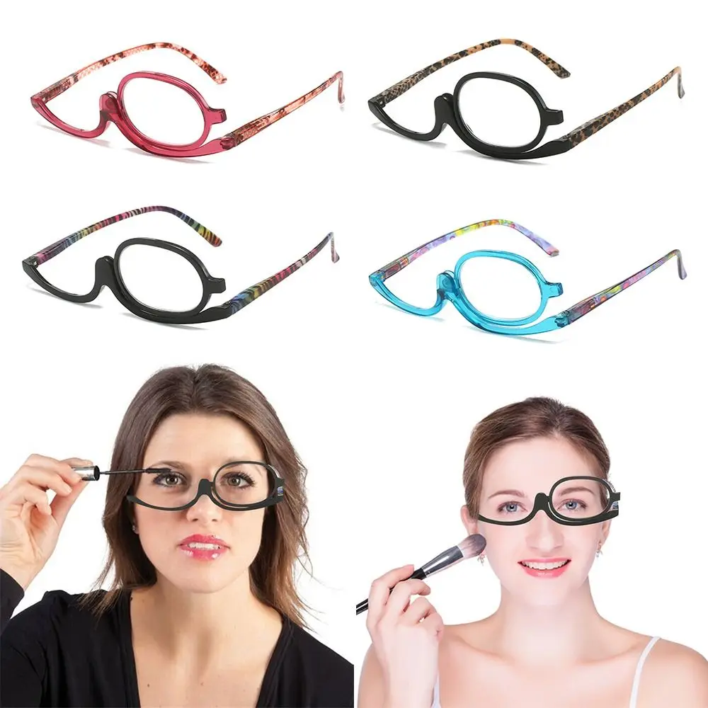 Rotating Makeup Reading Glasses for Women Portable Rotatable Single Lens Presbyopia Eyewear Flip Down Lenses Make Up Eyeglasses