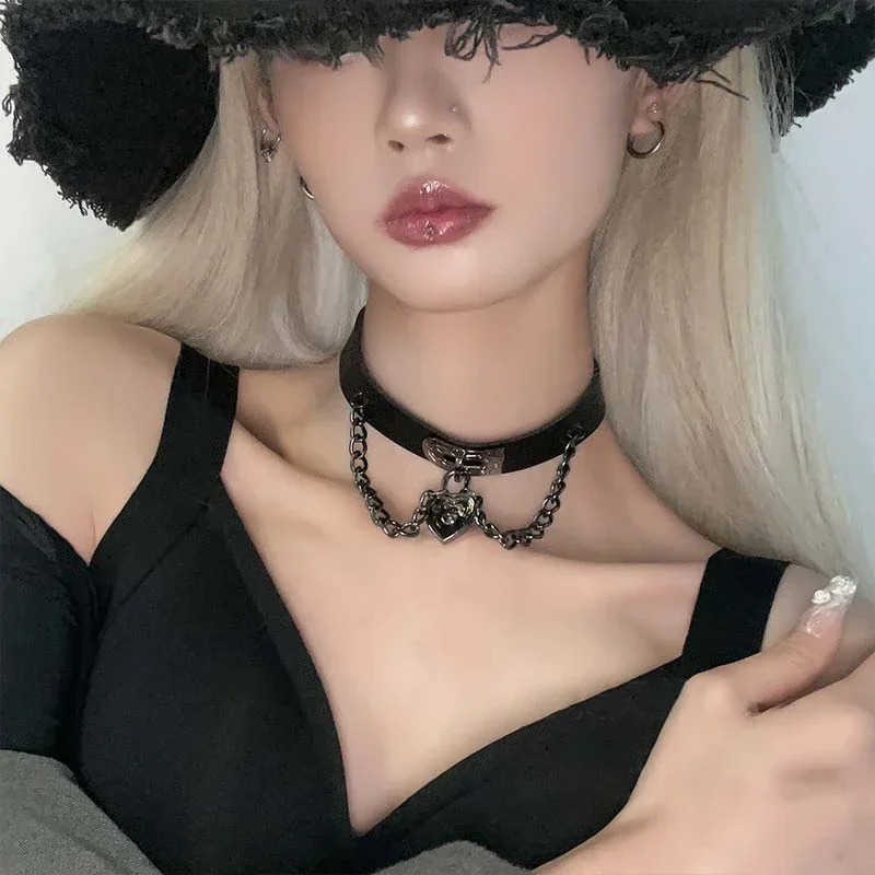 20Styles Cosplay Punk Collar Choker new Sexy Haruku PU Leather 2025 Black Chokers Necklace Chain Pendant Women Rock Gothic Neck Jewelry