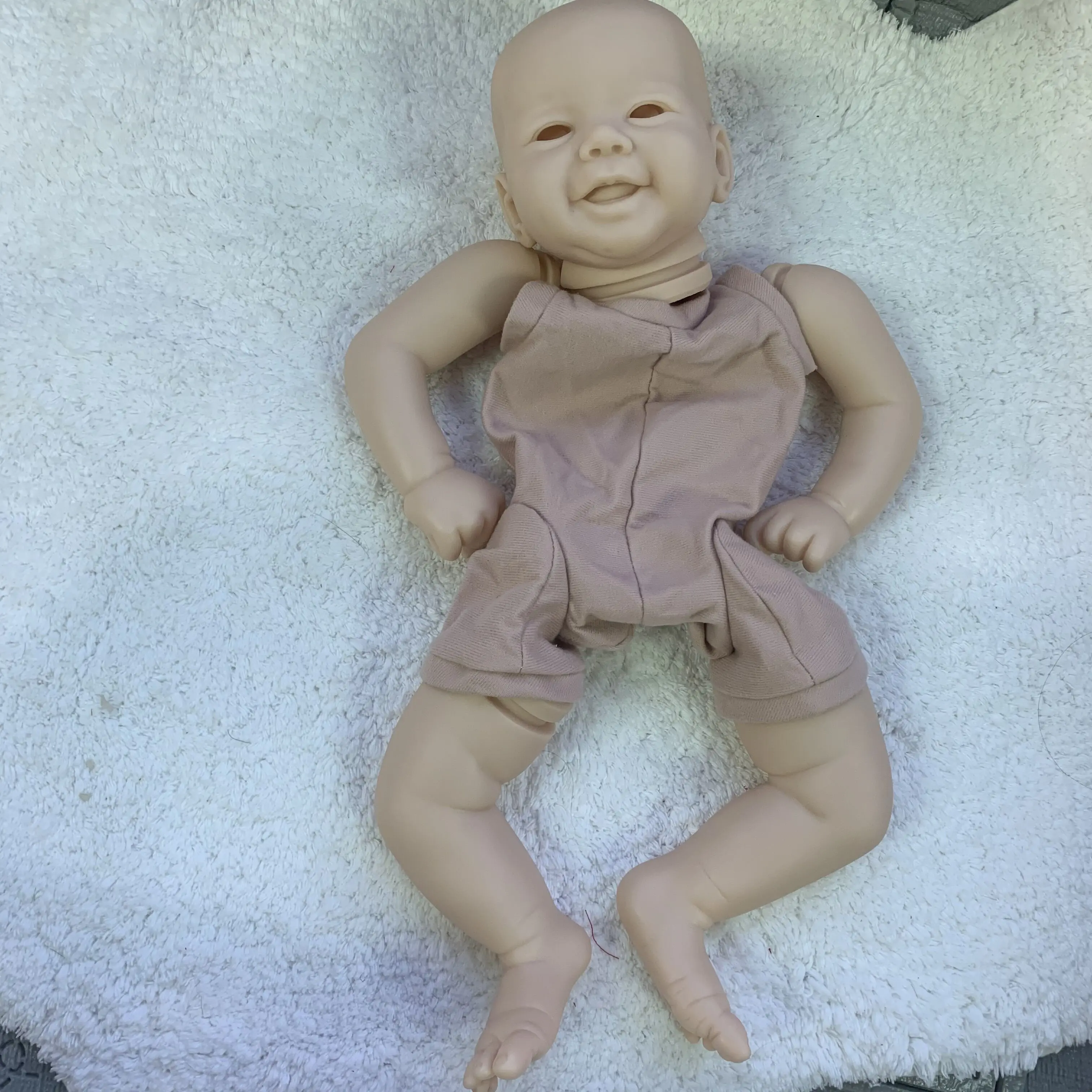 NPK 21inch Reborn Doll Kit Emmy Smile Sweet Baby Lifelike Soft Touch Unfinished Doll Parts