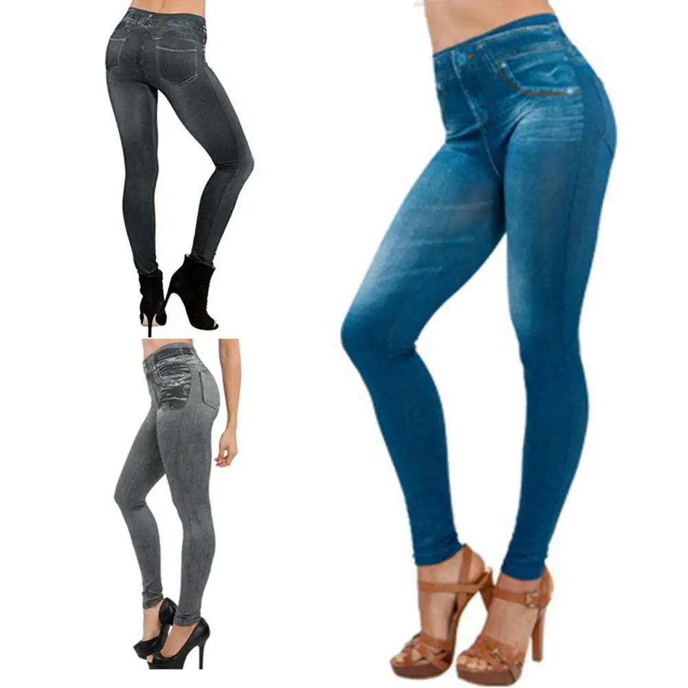 Women Jeans Multi Pockets High Waist new Pencil 2025 Pants Slim Denim Print Stretch Pencil Pants Women's Clothing For Daily Wear